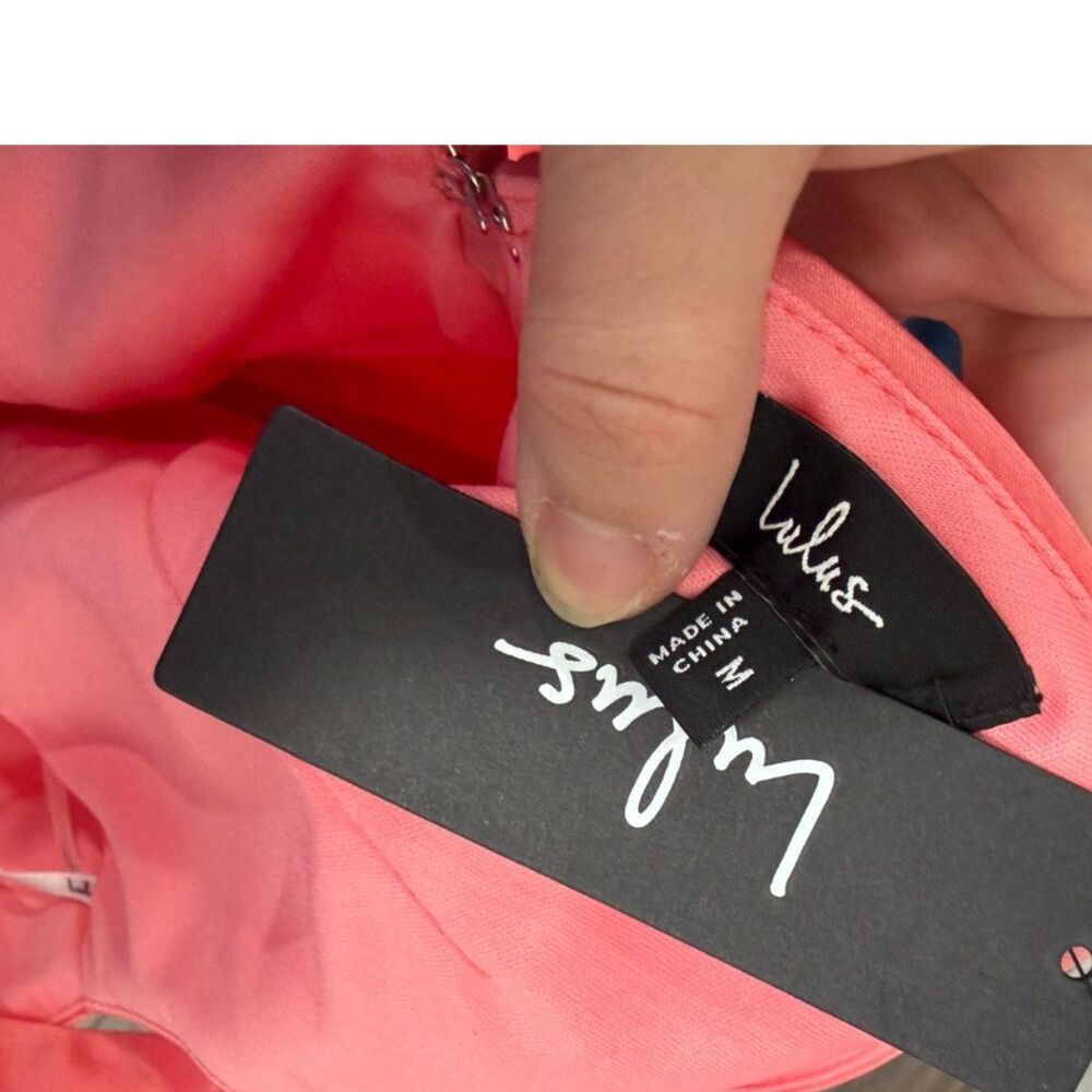 Lulu's Charming Celebration Pink Taffeta Bow Mini Dress Size Medium NWT $79 - Picture 9 of 10